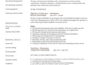 Retail Manager Resume Template Retail Manager Cv Template Resume Examples Job Description