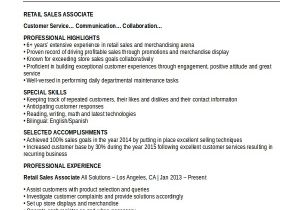Retail Sales associate Resume Sample Sales associate Resume Template 8 Free Word Pdf