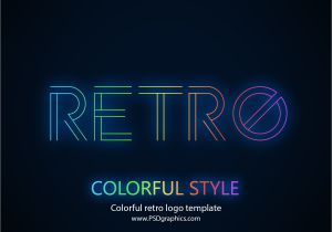 Retro Logo Template Psd Colorful Retro Logo Template Psd Psdgraphics