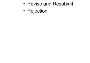 Revise and Resubmit Cover Letter the Peer Review Process