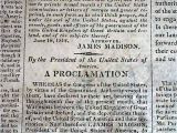 Revolutionary War Newspaper Template War Of 1812 Begins Declaration Of War United States Vs