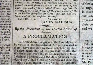 Revolutionary War Newspaper Template War Of 1812 Begins Declaration Of War United States Vs