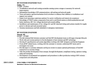 Rf Engineer Resume Rf Systems Engineer Resume Samples Velvet Jobs