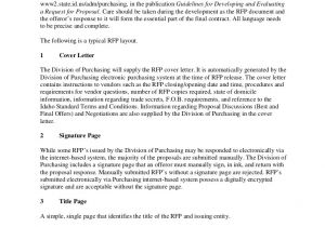 Rfp Email Template Sample Request for Proposal format