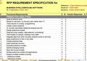 Rfp Requirements Template New Business Intelligence Bi Rfi Rfp Template Released