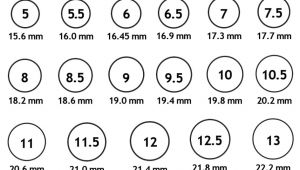 Ring Sizing Template Printable Ring Size Chart for Women Men