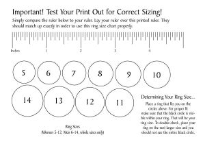 Ring Sizing Template Printable Ring Size Chart for Women Rings
