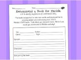 Roald Dahl Book Review Template Recommend A Book for Matilda Worksheet Roald Dahl