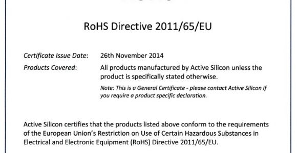 Rohs Compliance Certificate Template Eu Rohs Certificate Of Compliance Template Templates