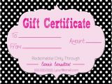Romantic Gift Certificate Template Gift Certificate for Direct Sales Pure Romance