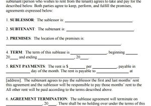 Room Sublet Contract Template Sublease Agreement 25 Download Free Documents In Pdf Word