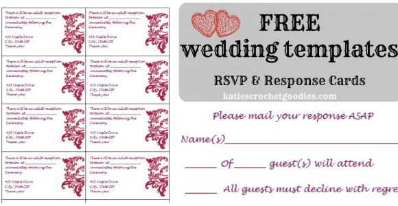Rsvp Cards for Weddings Templates Free Wedding Templates Rsvp Reception Cards Katie 39 S