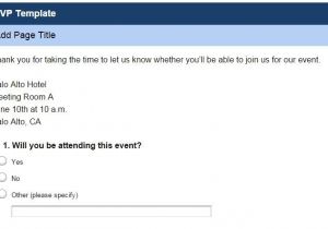 Rsvp Template for event event Satisfaction Survey Questions
