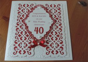 Ruby Anniversary Card for Husband Ruby Wedding Using Sue Wilson Dies Wedding Anniversary