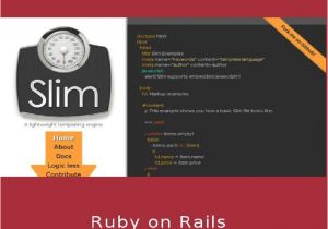 Ruby On Rails Templates Ruby On Rails Template Engine with Slim and Haml Learn