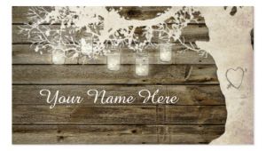 Rustic Business Card Template Free Mason Jar String Lights Rustic Tree Place Card Business