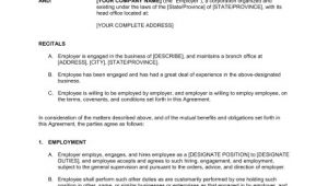 Salary Employee Contract Template Employment Agreement General Template Word Pdf by
