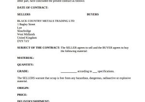Sales Contract Agreement Template Sample Sales Contract Template 12 Free Documents