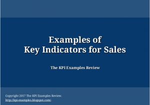Sales Key Performance Indicators Template Examples Of Key Indicators for Sales Key Performance