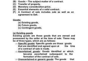 Sales Of Goods Contract Template the Sale Of Goods Act