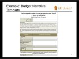 Sample Budget Narrative Template Crcf Fy2014 Fall solicitation Completing the Budget