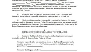 Sample Construction Contract Template Construction Contract 9 Download Documents In Pdf