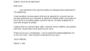 Sample Cover Letter for A Job that is Not Advertised Sample Cover Letter for A Job Not Advertised