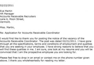 Sample Cover Letter for Accounts Receivable Position Accounts Receivable Resume Resume Badak