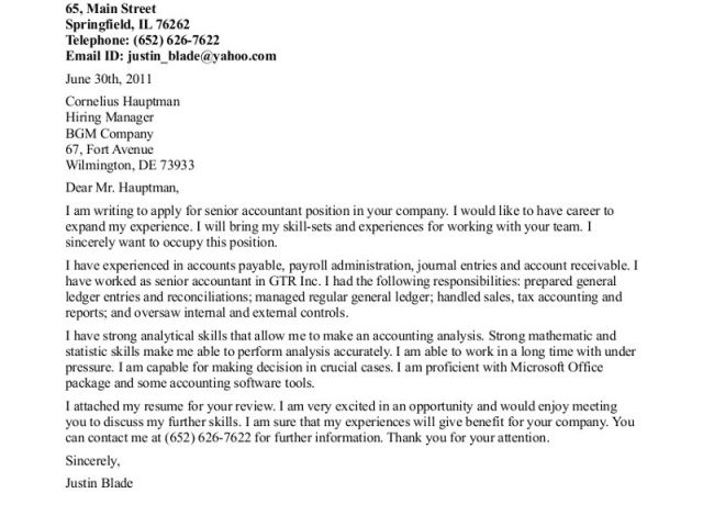 Sample Cover Letter for An Accountant Accounting Cover Letter Crna ...