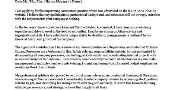 Sample Cover Letter for An Accountant Accounting Cover Letter Sample Writing Tips Resume