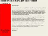Sample Cover Letter for Client Relationship Manager Relationship Manager Cover Letter