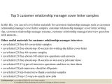 Sample Cover Letter for Client Relationship Manager top 5 Customer Relationship Manager Cover Letter Samples