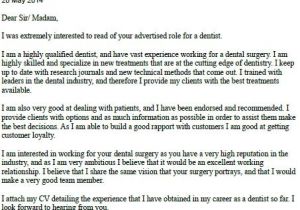 Sample Cover Letter for Dentist Job Dental Cover Letter Letter Of Recommendation
