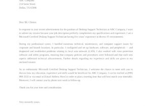 Sample Cover Letter for Desktop Support Technician Basic Desktop Support Technician Cover Letter Samples and