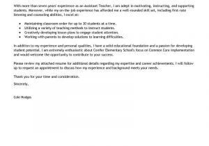 Sample Cover Letter for Educational assistant Best assistant Teacher Cover Letter Examples Livecareer
