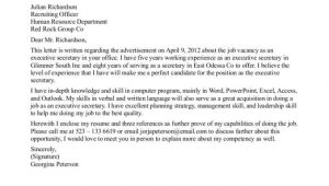 Sample Cover Letter for Executive Secretary Position School Secretary Cover Letter Resume Badak