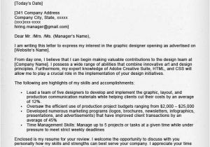 Sample Cover Letter for Graphic Design Position Graphic Designer Cover Letter Samples Resume Genius