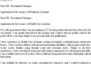Sample Cover Letter for Health Care assistant Health Care assistant Cover Letter Example Icover org Uk