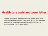 Sample Cover Letter for Health Care assistant Health Care assistant Cover Letter
