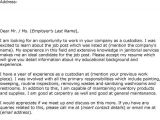 Sample Cover Letter for Janitor Position Sample Letter Interest Custodian Employment the Example