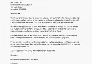 Sample Cover Letter for Online Teaching Position Sample Cover Letter for A School Position