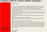 Sample Cover Letter for Project Officer Project Officer Cover Letter