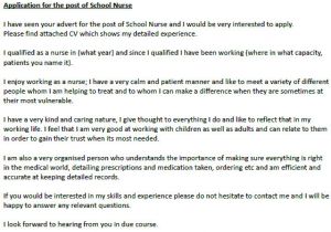 Sample Cover Letter for School Nurse Position School Nurse Cover Letter Example Icover org Uk