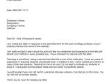 Sample Cover Letter for Teaching Position at University College Professor Cover Letter Sample Letter Of