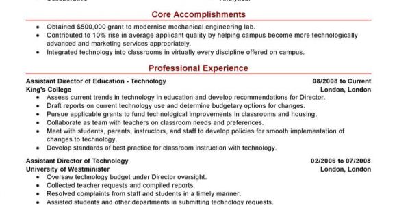 Sample Education Resume Best Education assistant Director Resume Example Livecareer