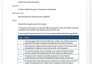 Sample Email Archive Policy Template Policy Manual Template Ms Word Excel Templates forms