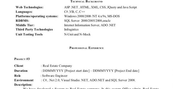 Sample Net Resumes for Experienced Net Experience Resume Sample