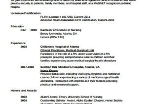 Sample New Grad Nursing Resume 4 Sample Graduate Nurse Resumes Sample Templates