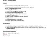 Sample Objective In Resume for Hotel and Restaurant Management Restaurant Manager Resume Sample