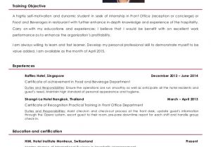 Sample Objective In Resume for Hotel and Restaurant Management Sample Resume for Hotel and Restaurant Management